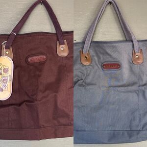 2 Country Casual Tote Bags in Brown and Gray Bundle